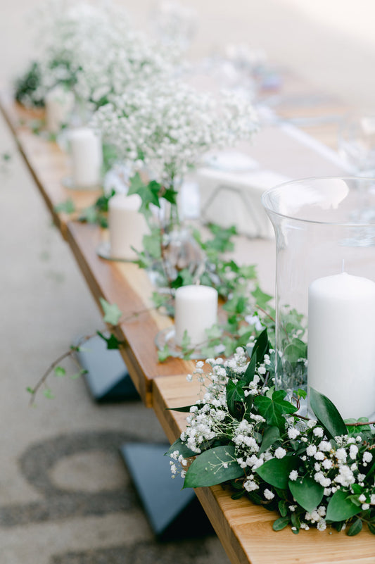 Soy candles arranged on a table