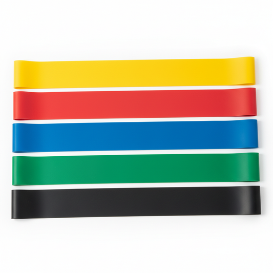 ProFlex Resistance Band Set - 5 colorful resistance bands on white background